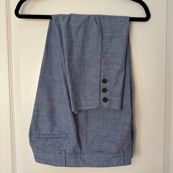 Talbots Pants - Talbots Light Blue Chambray Perfect Crop Pants 12p  EUC
